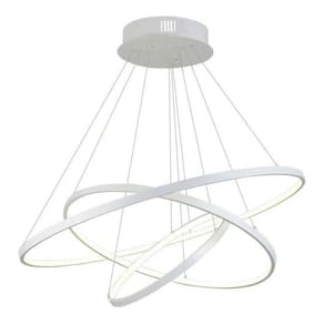Lustre led moderno pendente anéis 3 arco aro branco