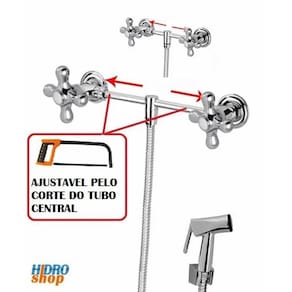 Misturador Externo Ajustável Ducha Higiênica Cromado - 2300929