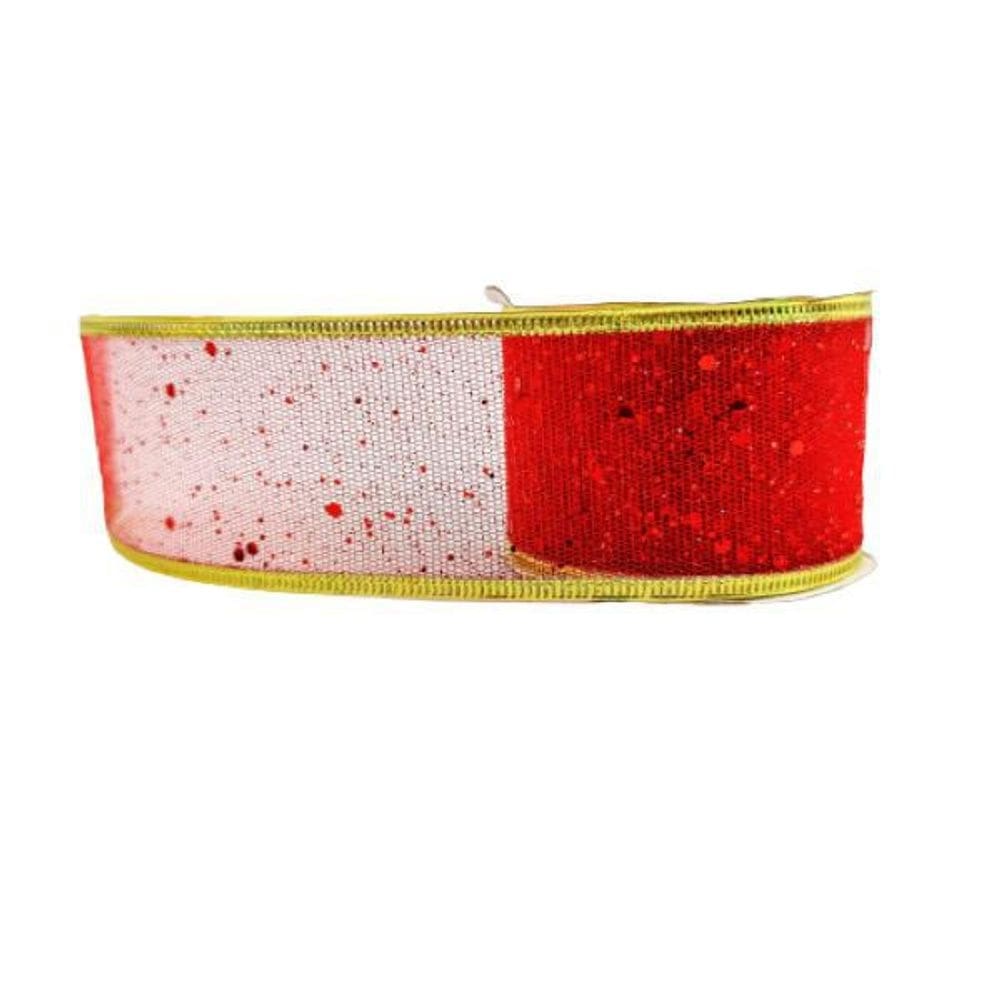 Fita Vermelha Natalina 5Cmx3M Natal Decorativa Telada
