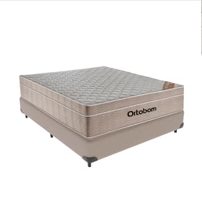 Cama + Box Airtech Colchão Ortobom Casal 138cm SpringPocket
