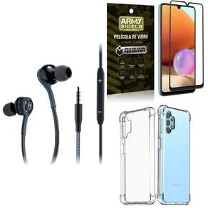 Capinha samsung a32 4g + fone extreme + película vidro 3d