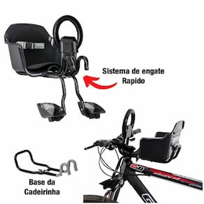 Cadeirinha bicicleta aro 29 frontal flexbike dianteira preta
