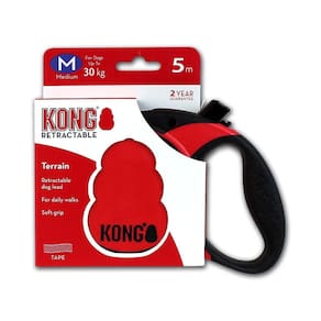 Guia Retrátil Cães Kong Terrain Vermelho Grande