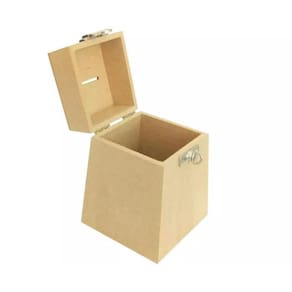 Urna cofre p em mdf com fecho para cadeado 11x11x15 cm