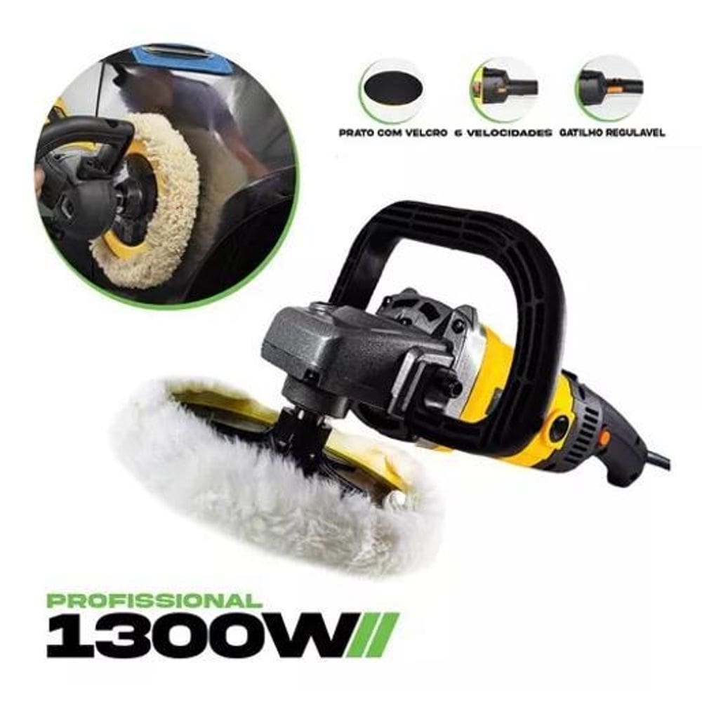 Politriz polidor mão angular automotiva 7pol 1300w nakasaki