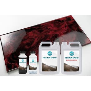 Kit porcelanato líquido metálico vermelho carbono / preto