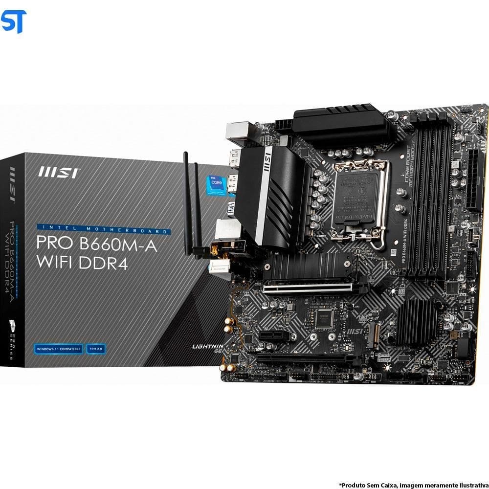 Placa mãe msi pro b660m-a wifi ddr4 matx  s/box