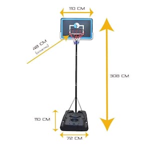 Cesta de basquete móvel de aço ahead sports