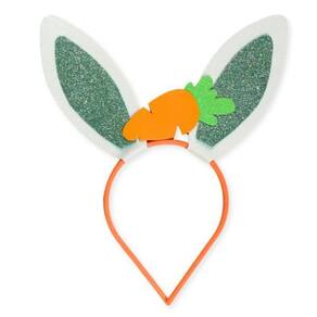 Tiara De Coelho Páscoa Eva Com Gliter Laranja