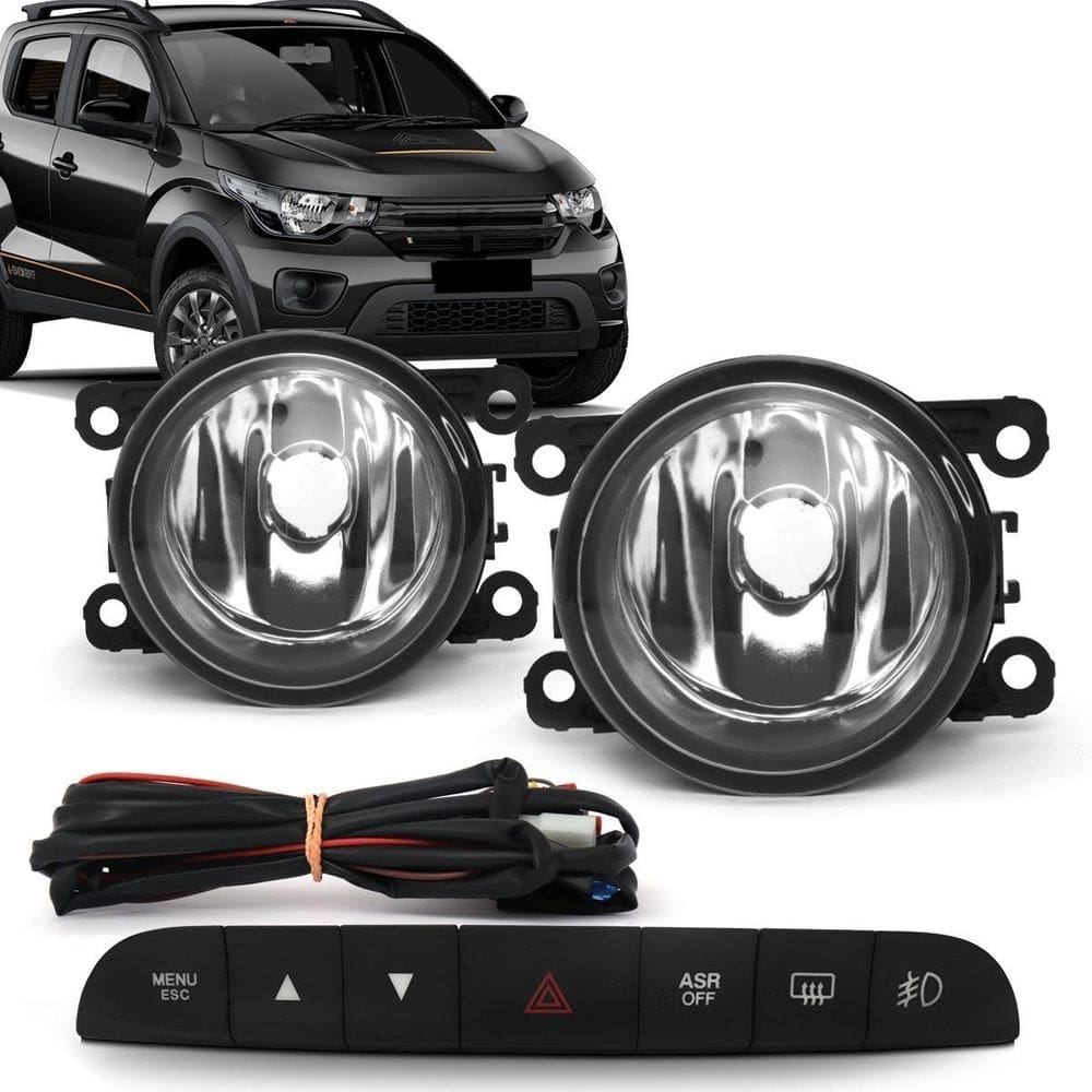 Kit farol de milha do fiat mobi 2022 e 2023 botão .