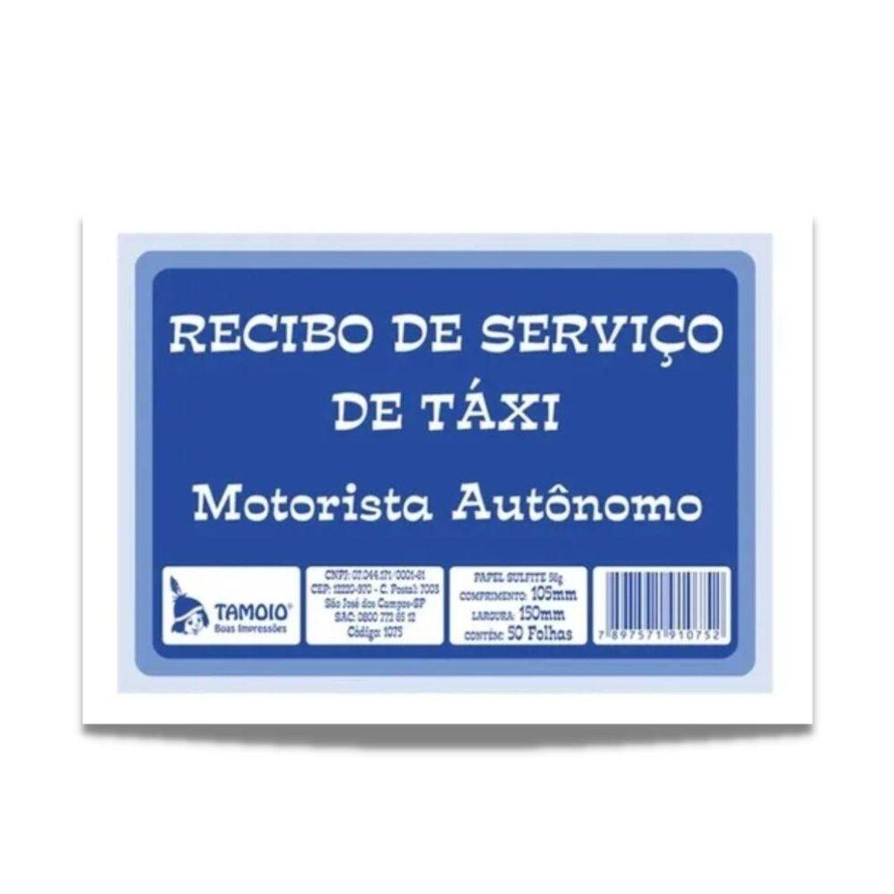 Recibo de taxi talão 50 folhas bloquinho taxista autônomo