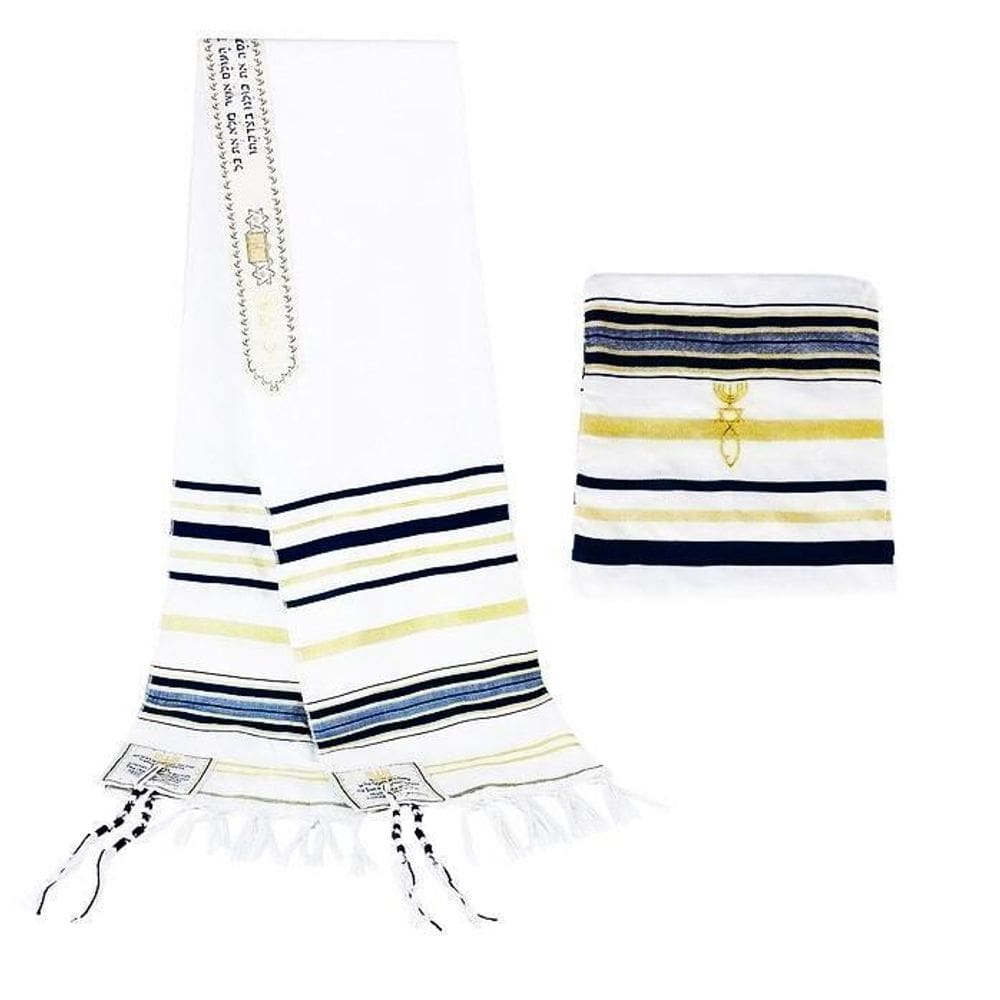 Talit messiânico preto 55 x 180 cm - - de israel