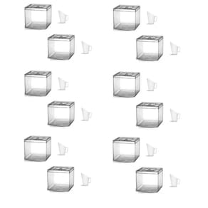 Kit 12 potes quadrado cristal 5 litros multiuso + conchas