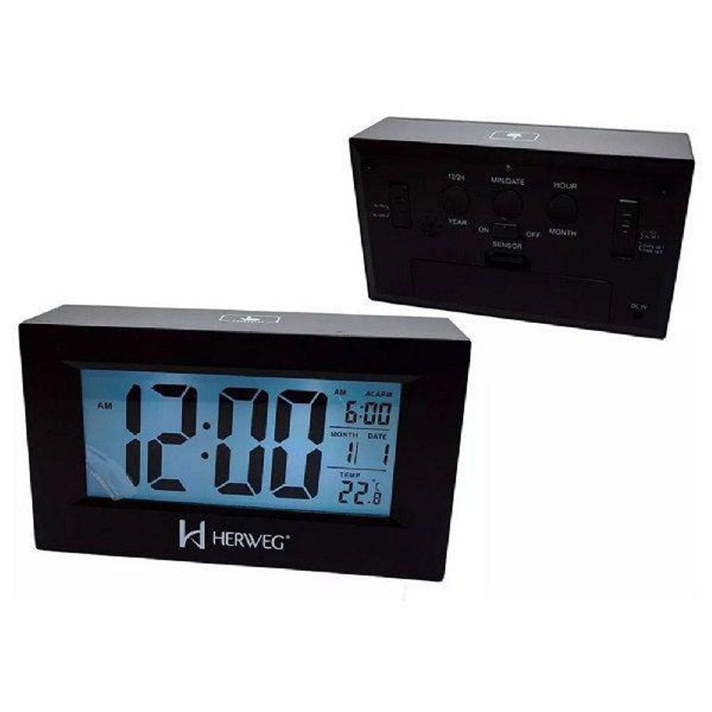 Despertador digital luz sensor led temperatura 2972-34