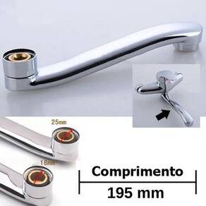 Bica Horizontal para Monocomando cozinha parede Cromado - JR6894306