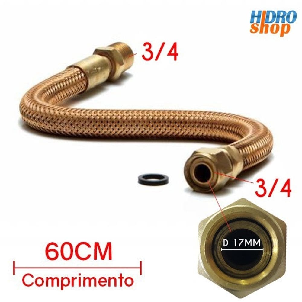 Flexível Para Gás 3/4 MxF 60 Cm - FG34600