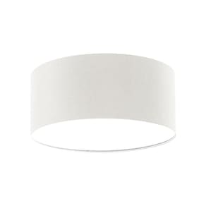 Luminária Plafon Redondo Cúpula Em Tecido 30X15 Cáqui