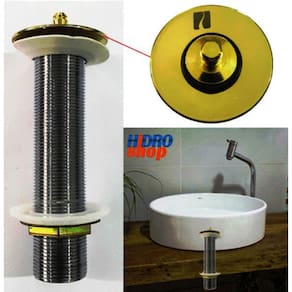 Válvula de lavatório sem ladrão longa GOLD (150mm) - 887GL