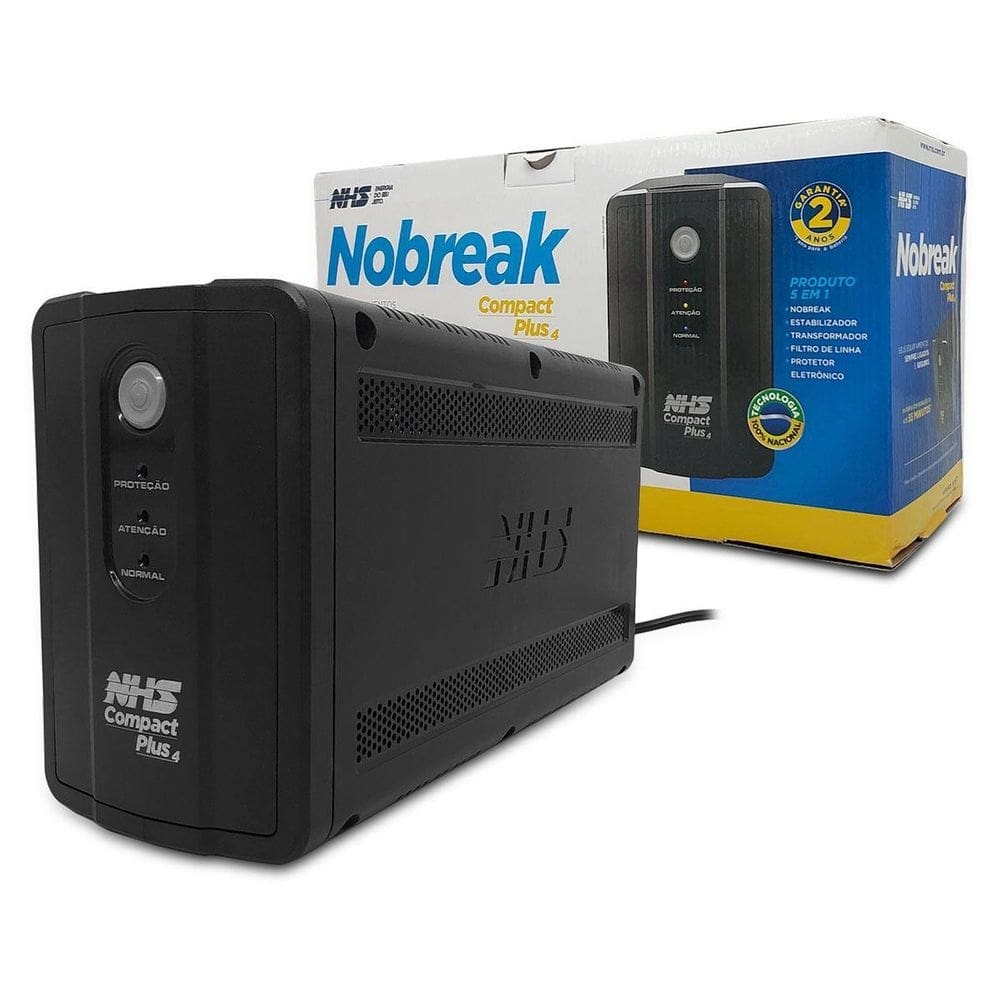 Nobreak 1200va nhs compact plus 4, bivolt aut., s/120v, bat. 2x7ah/12v, 8 tomadas - 90.c1.a01200