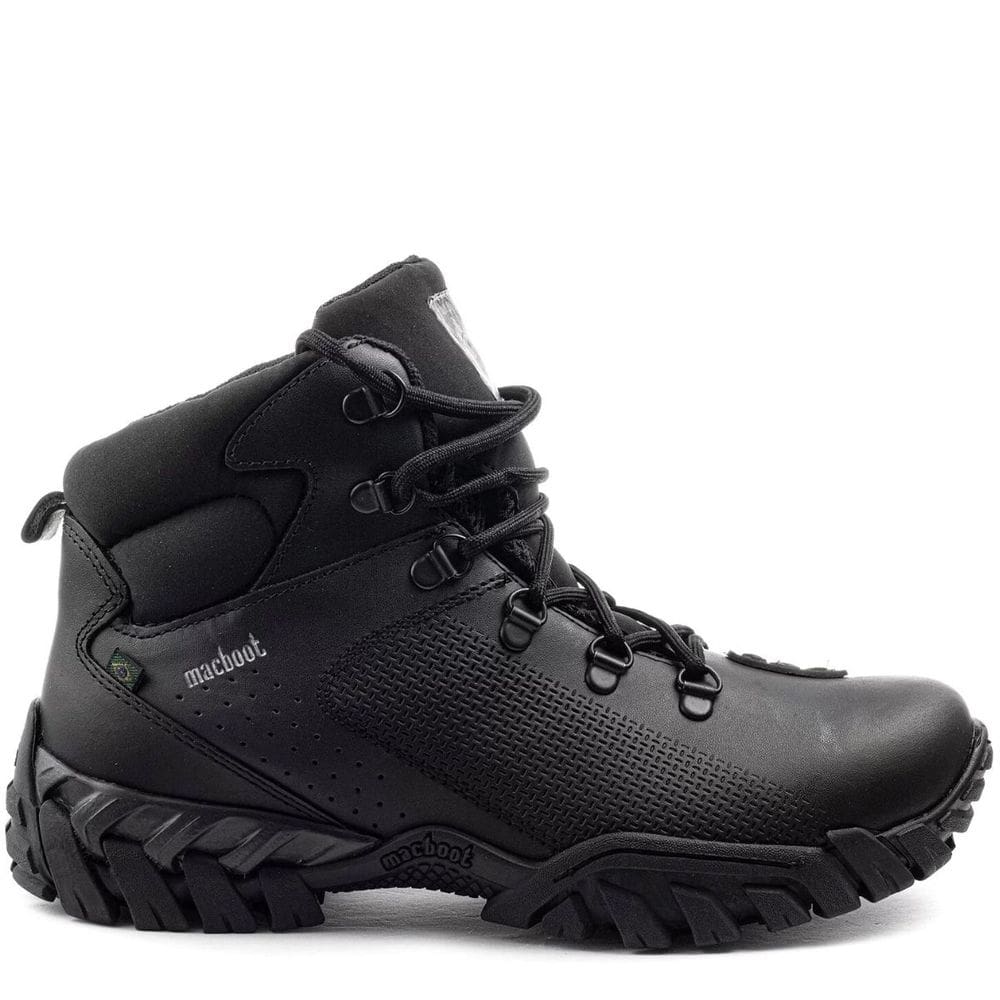 Coturno Masculino em Couro Emborrachado Motociclista Macboot Anatomic System Xdez02