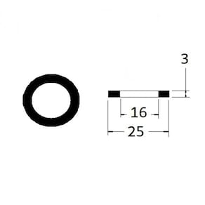 vedante 3/4 BORRACHA 25x16x3 mm para maquina lavar etc - 101706
