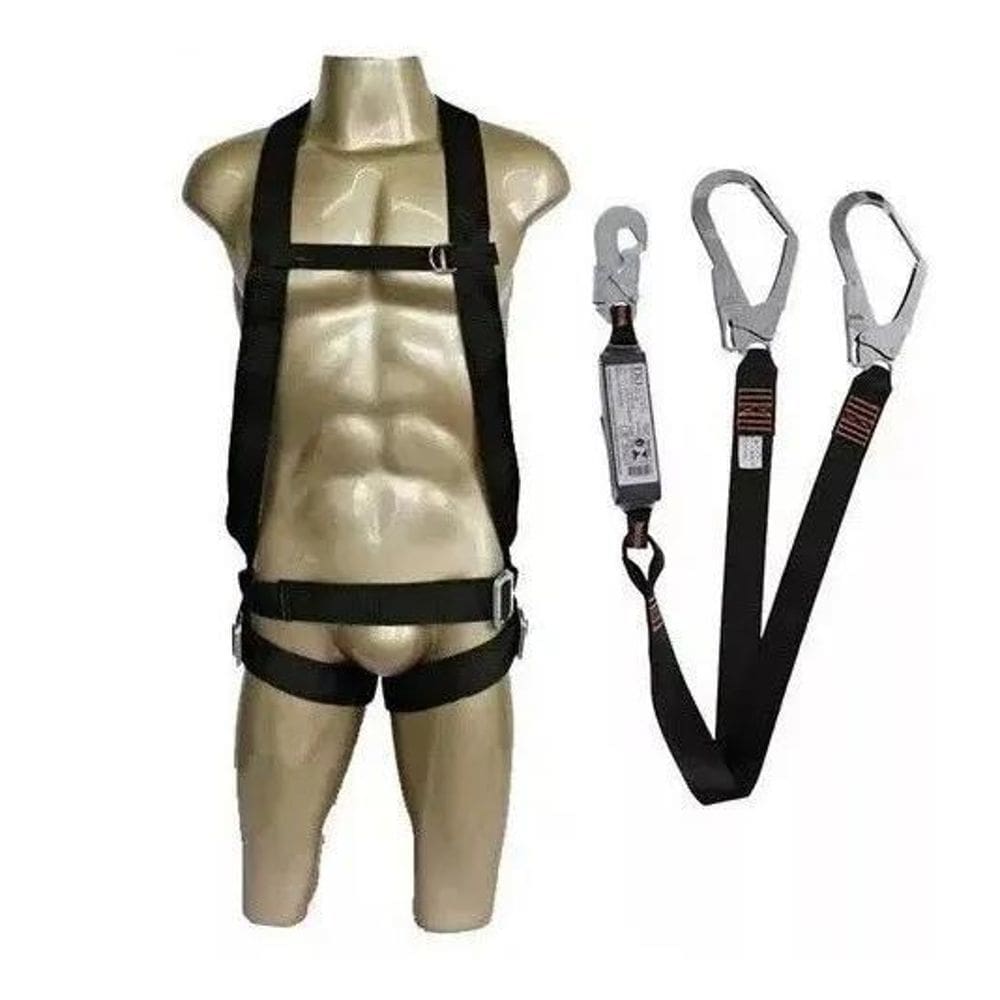 Kit Cinto Paraquedista + Talabarte Y Abs Dg4002 Dg8009 Preto