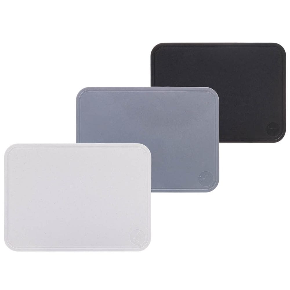 Conjunto 3 Tábuas para Corte 30x22cm Cozinha Temperos Carne Peixes Lines Lyor Cinza e Preto