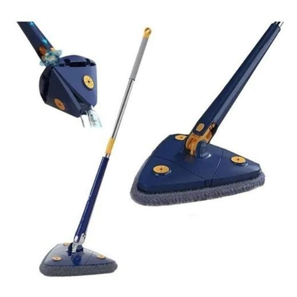 Mop de limpeza triângulo giratório 360 esfregão - azul