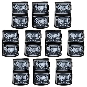 Kit 10 pares bandagem elástica boxe 3metros - preto
