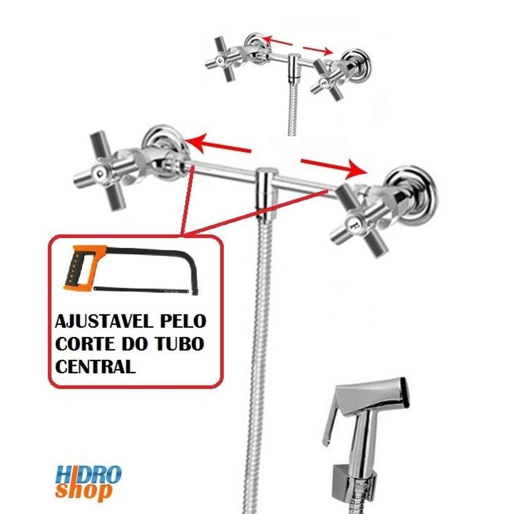 Misturador Externo Ajustável Ducha Higiênica Cromado - 23003196
