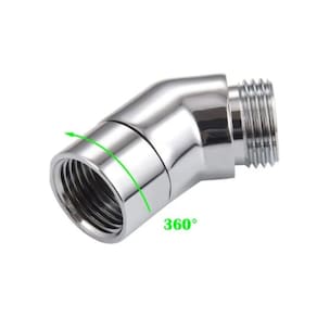 Niple Curvo 45G Cromo Luxo C Sobre Porca Giratoria  Macho-Femea 1/2 1706Cimp