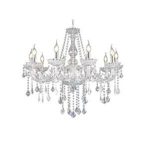 Lustre de cristal transparente luxo 8 braços maria tereza