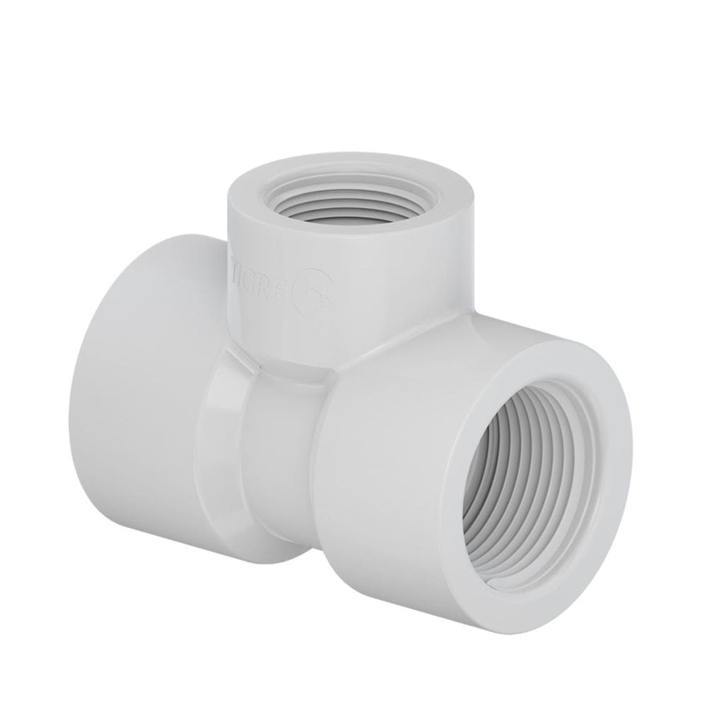 Tê Branco Rosca Redução 3x4 1.1/2”