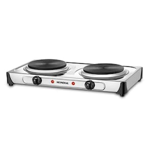 Fogão elétrico mondial dual fe-03 2 bocas 2000w inox