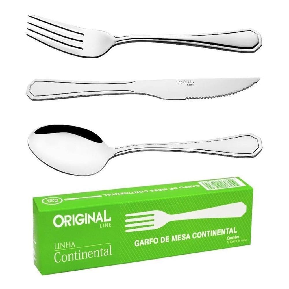 Jogo garfo faca colher inox 36 peças restaurante bufffet