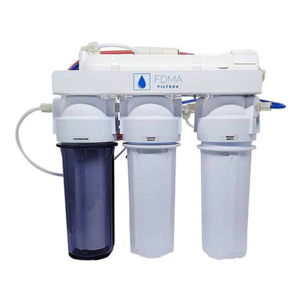 Filtro osmose reversa + deionizador 100gpd resina mb 475
