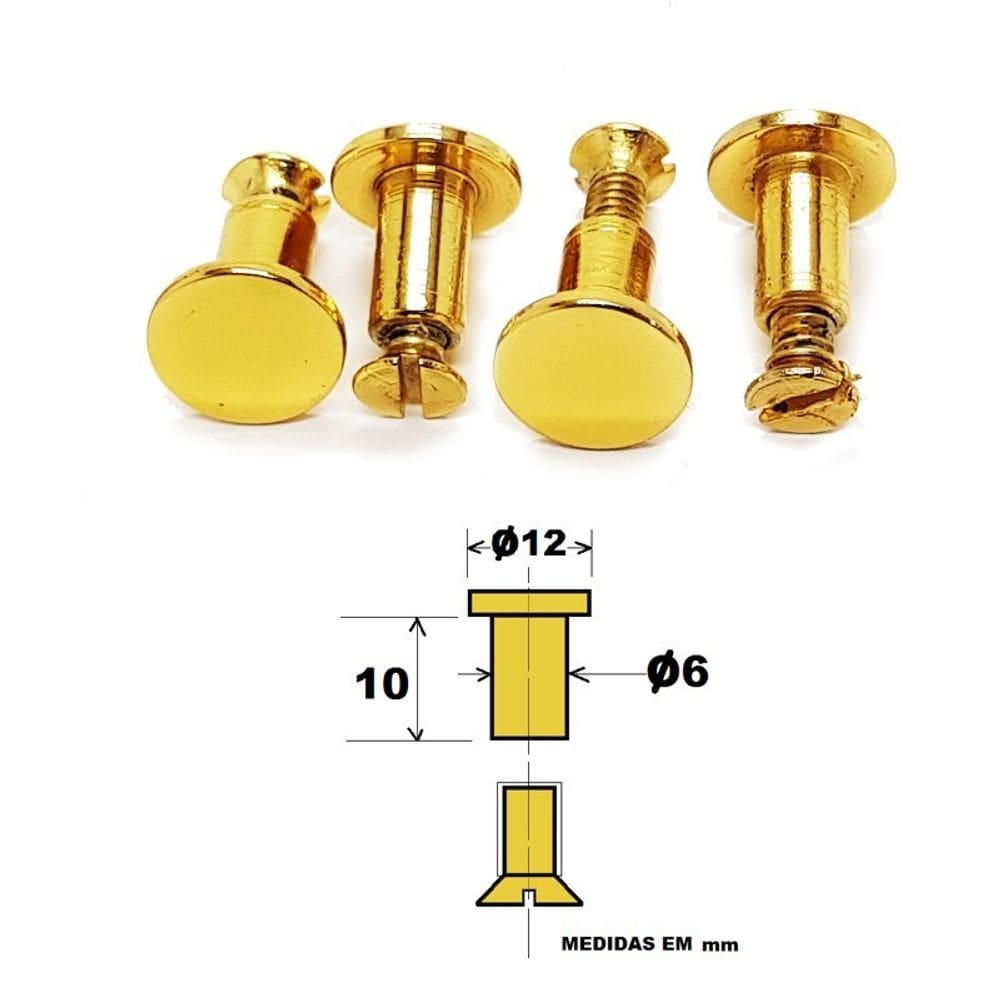 Parafuso Reforçado Gold 6mm Assento Poliester 4pçs - 088904GL