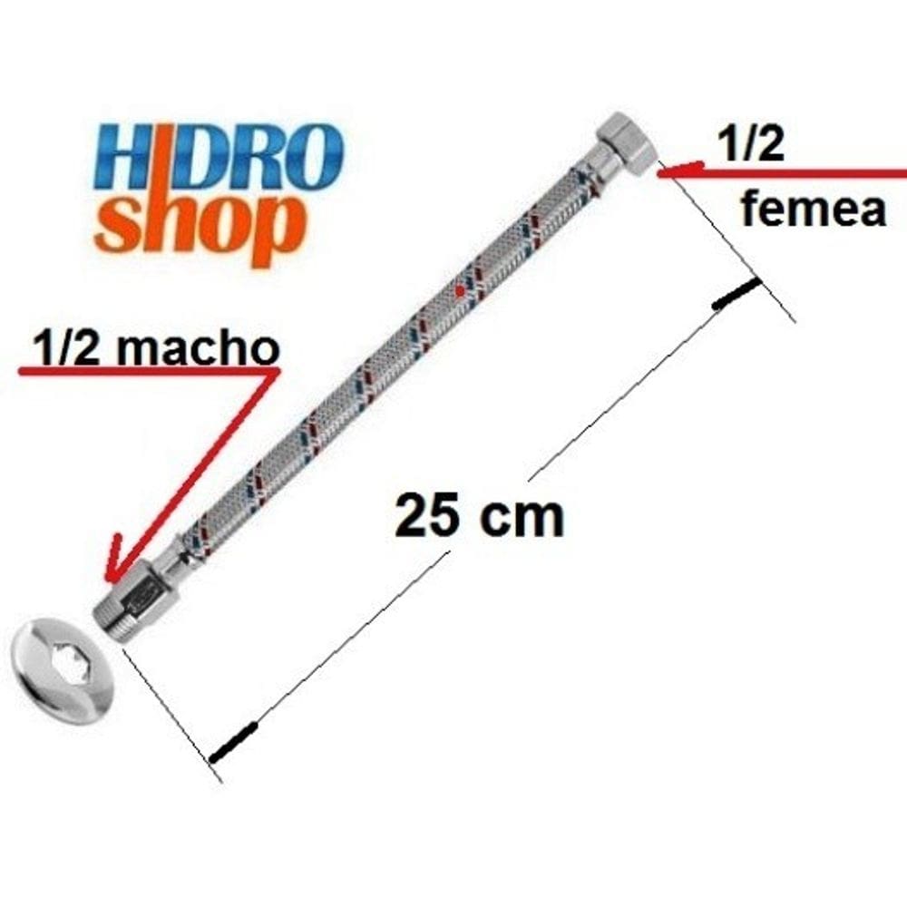 Ligação Flexível para Água MxF 1/2 x 25 Cm - 250106