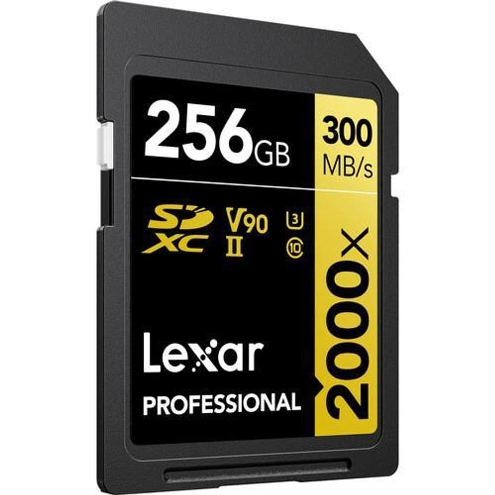 Cartão de memória lexar sd xc 256gb 2000x uhs-ii 300mb/s v90