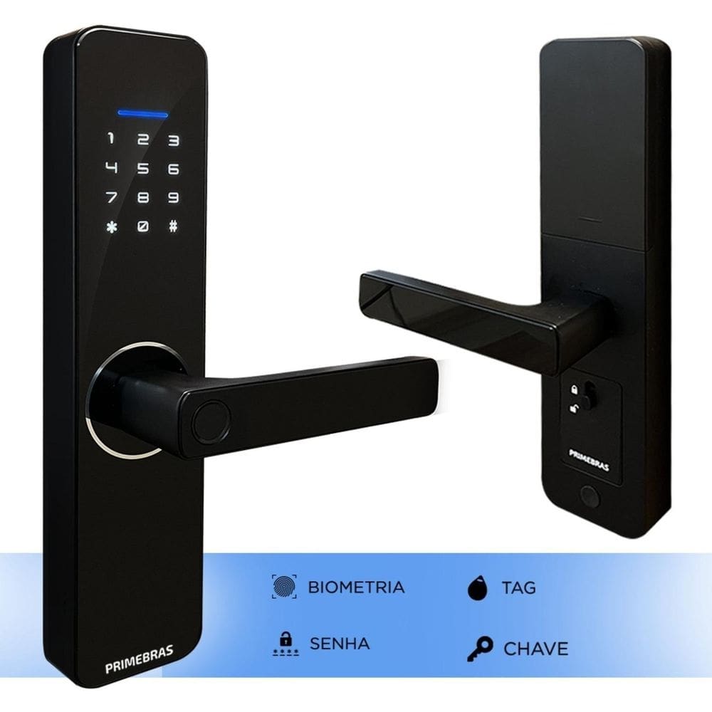 Fechadura digital eletronica biometria senha trava primebras