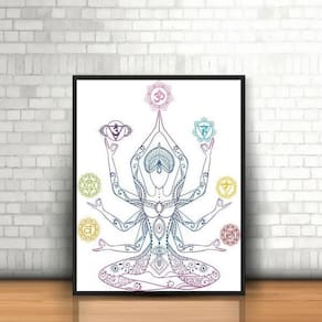 Quadro Decorativo Reiki Símbolos 45X34Cm Moldura Preta