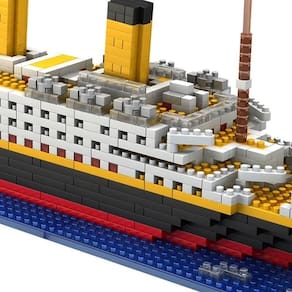 1860 peças blocos de montar mega navio titanic com caixa