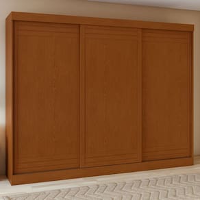 Guarda-Roupa Casal Nice 3 Portas 4 Gavetas Flex Frassino/Off White - Móveis Lopas