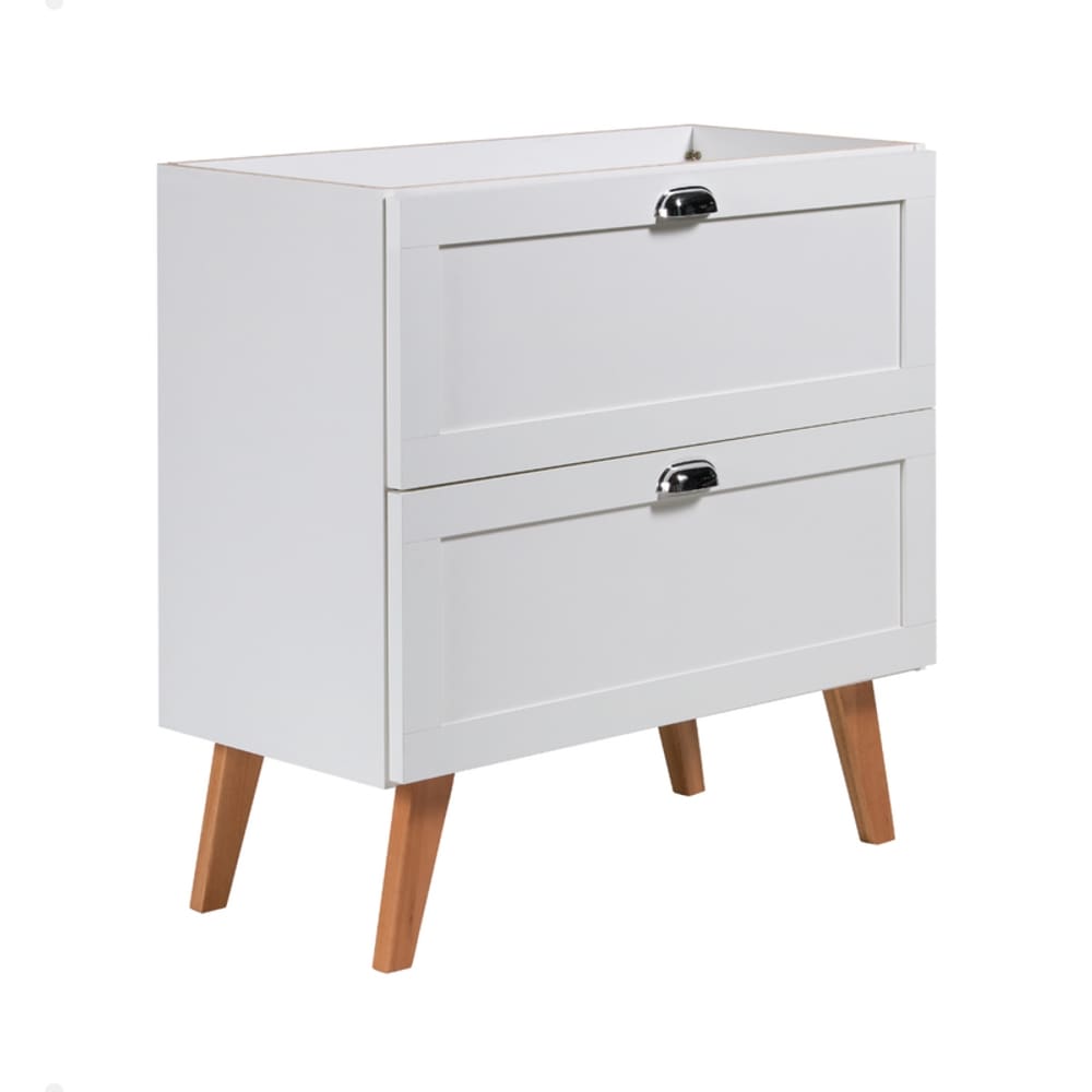 Gabinete para Banheiro 80cm Retro Mdf Branco Milano - On Móveis