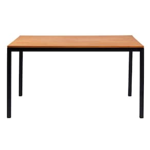 Mesa De Jantar Retangular Denver Industrial Daf Móveis 120 X 90 Cm Madeira Maciça Base Aço Preto