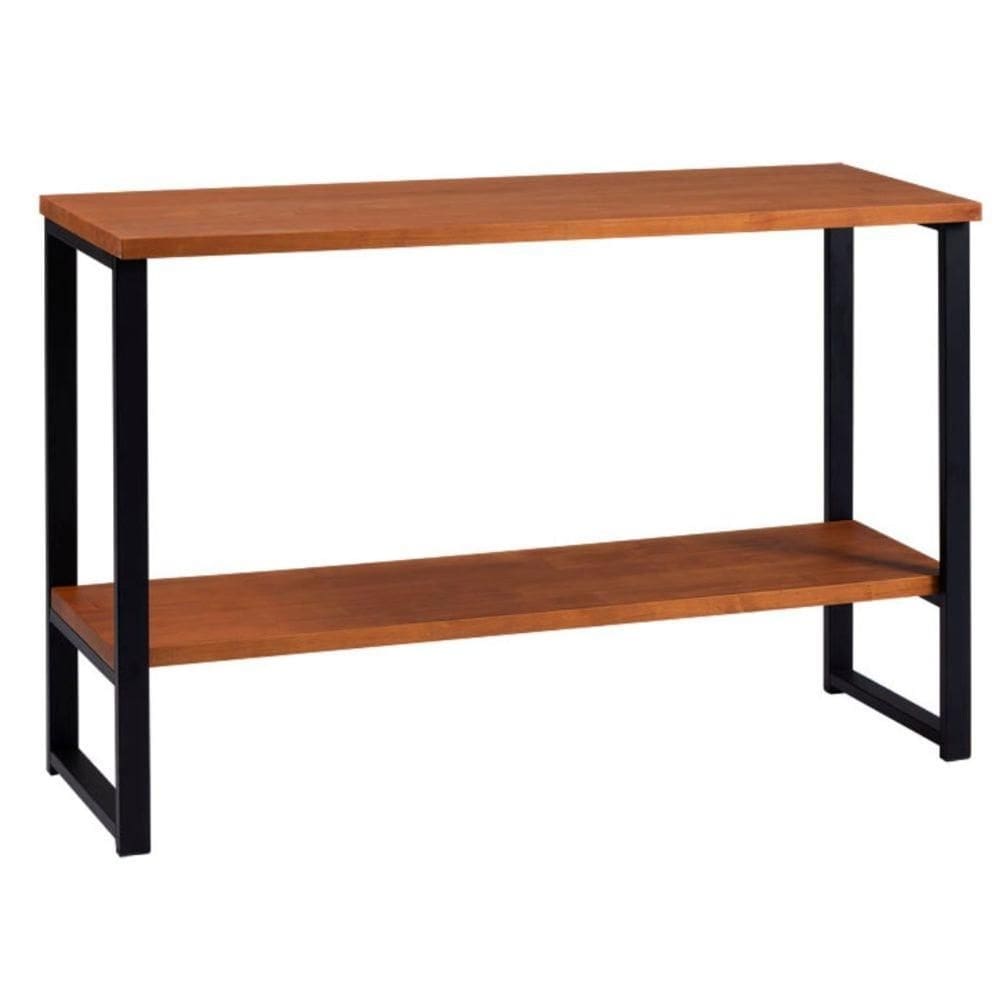 Aparador Retangular Portland Industrial Daf Móveis 120 X 40 Cm Madeira Maciça Base Aço Preto