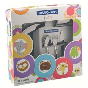 Jogo infantil alimentação 5 peças aço inox forte tramontina