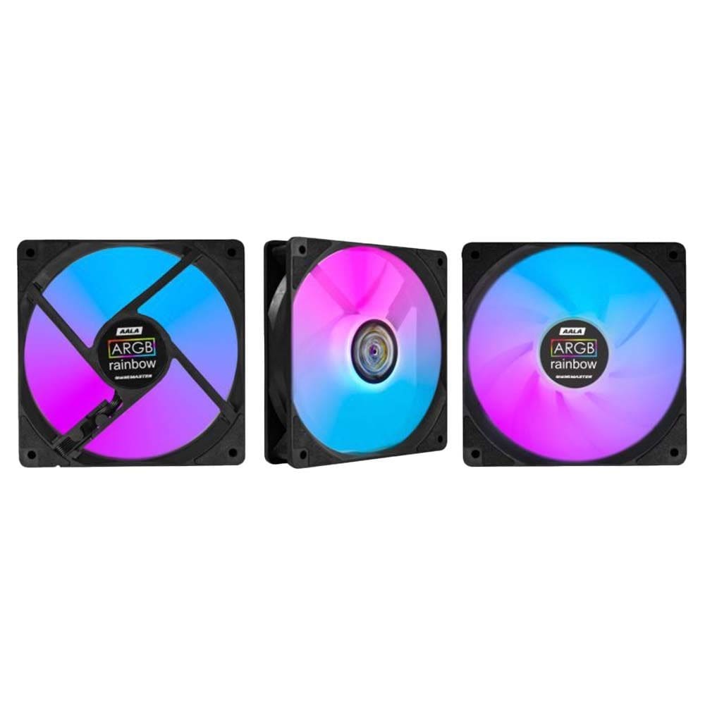 Kit Cooler Fan Gamer Kmex Gaming Master Aala Argb 3X120mm Com Controladora - Aalak136appcb0x