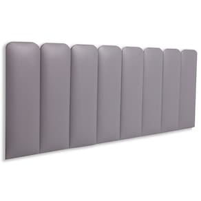 Cabeceira King Estofada Kit 10 Placas Arredondada - Courino Cinza