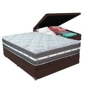 Cama Box Baú Casal e Colchão Black Graphite Molas Ensacadas